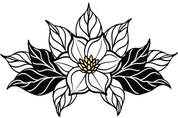 Golden floral art with delicate blooms and a decorative rim design