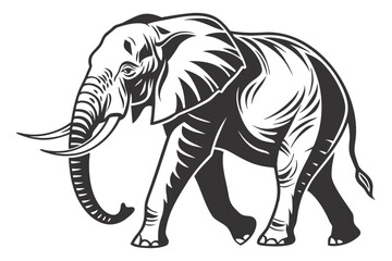 Obraz premium Stylized black silhouette of an elephant with minimalist design