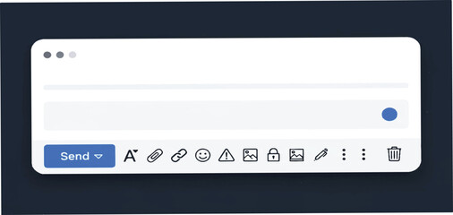 Email interface with "Send" button for communication concept