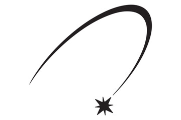 Abstract Falling Star Vector, Shooting Star with Elegant Star Trail on White Background. © TRENDING VECTOR ART3