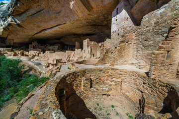 The UNESCO world heritage site The Cliff Palace cliff dwelling in the National Park Mesa Verde in Colorado state of United States.