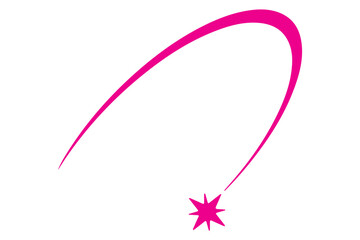 Abstract Falling Star Vector, Shooting Star with Elegant Star Trail on White Background.