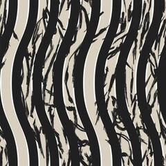 Neutral Colour Abstract Brush Strokes Seamless Pattern Design