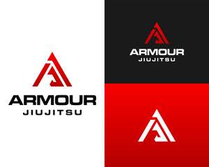 Letter AJ monogram Jiu-Jitsu Logo Design