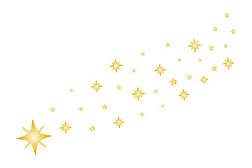 Abstract Falling Star Vector, Shooting Star with Elegant Star Trail on White Background.