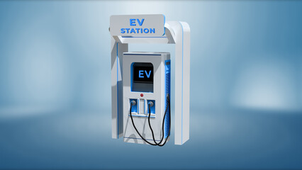 Electric cars are being charged in vehicle parking with solar panel energy, EV Charging Station,...