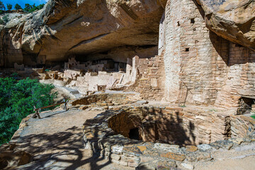 The UNESCO world heritage site The Cliff Palace cliff dwelling in the National Park Mesa Verde in Colorado state of United States.