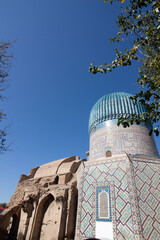 Samarkand , Uzbekistan 20 October, 2024: Guri Amir mausoleum from the back