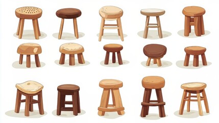 Stool chart with descriptions for reference, vector image