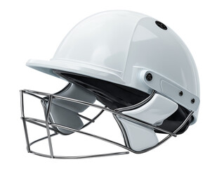 Fototapeta premium Safety cricket helmet gear isolated on white