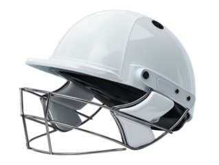 Safety cricket helmet gear isolated on white