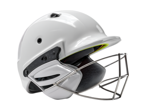 Modern cricket helmet isolated for match safety