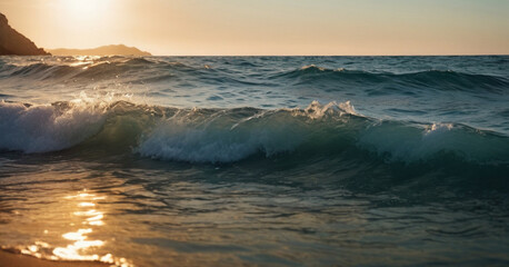 Naklejka premium sunset on the beach