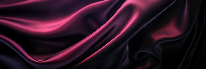 Obraz premium Lavish Plum Velvet Waves Draped Elegantly, Enchanting Textiles in Rich Color Cascades