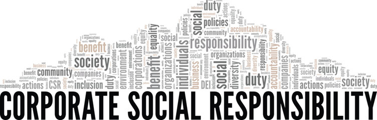 Corporate Social Responsibility word cloud conceptual design isolated on white background.