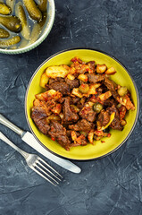 Beef tatarian goulash or azu.