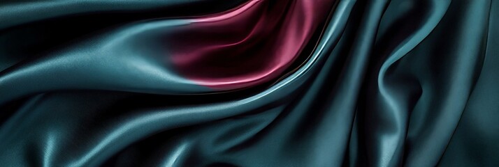 Obraz premium Abstract Fabric Texture in Deep Dark Green, Black, and Red for Luxury Background Design Use