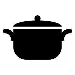 Logo restaurante. Icono silueta de olla con tapa