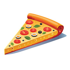 Make an icon of rectangle pizza slice in perspective
