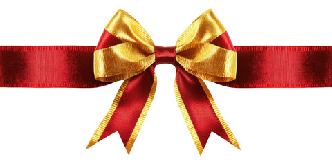 Red and gold ribbon bow