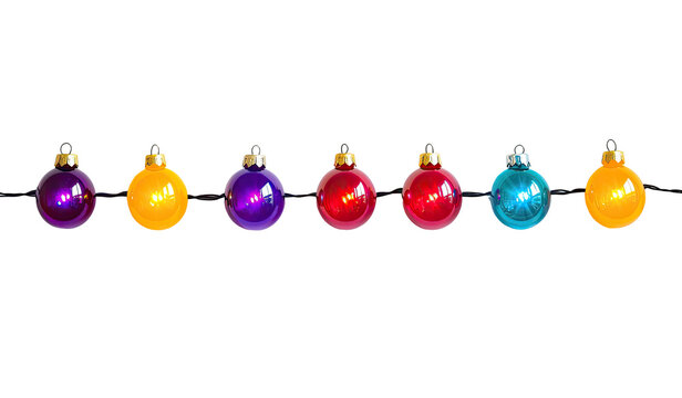 Colorful string of miniature Christmas lights - Powered by Adobe