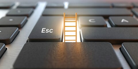 Escape key ladder concept for career change and new opportunities