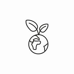 earth plant growth icon sign vector