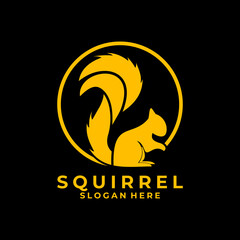 Elegant Squirrel animal logo design vector template