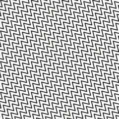 Zigzag line pattern. Abstract geometric design. Monochrome wave texture. Vector graphic illustration.