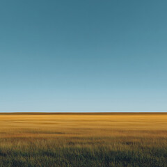 Fototapeta premium Ambient music album cover, simple minimalist prairies landscape