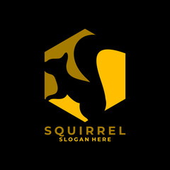 Squirrel animal logo design vector template. Squirrel badge logo