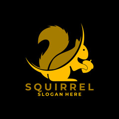 Squirrel Company logo design vector template
