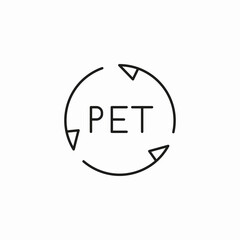pet recycle plastic icon sign vector