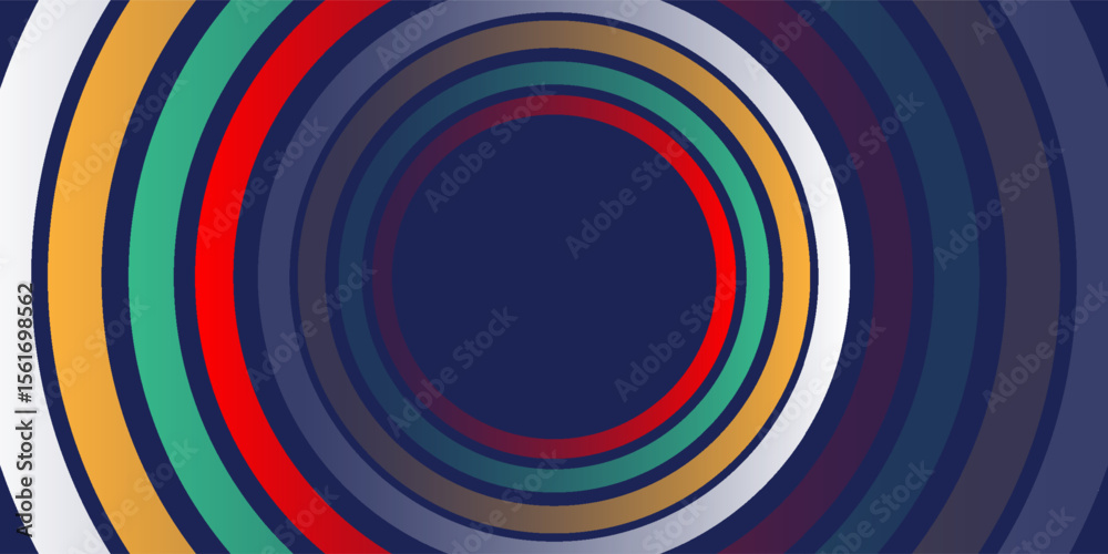 Canvas Prints abstract colorful overlapping circles on dark blue background, vector illustration.