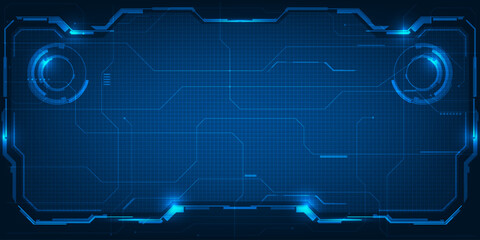 Futuristic frame,screen,panels,border and windows for head up display or dashboard control and technology background.Future sci fi tech style design concepts.Vector illustrations.