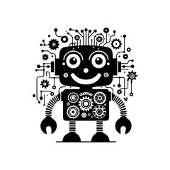 simple silhouette of Wires, gears, and smiles