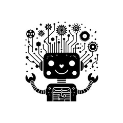 simple silhouette of Wires, gears, and smiles