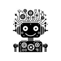 simple silhouette of Wires, gears, and smiles