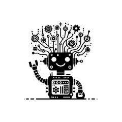 simple silhouette of Wires, gears, and smiles