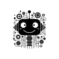 simple silhouette of Wires, gears, and smiles