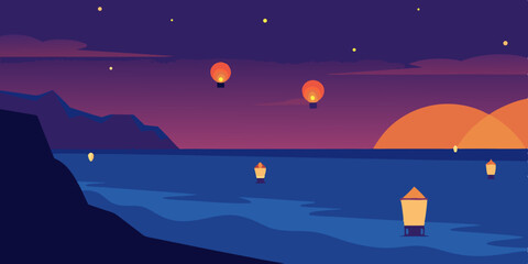 sailing ship in the night