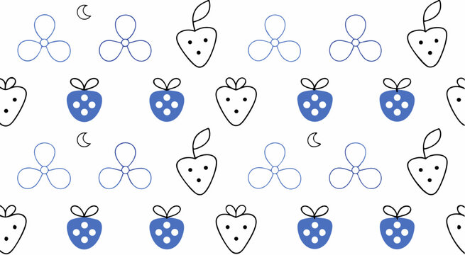 Cute adorable food's seamless pattern background vector design