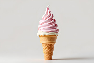 Pink Ice Cream Cone Summer Treat Delicious Sweet Cold Dessert Studio