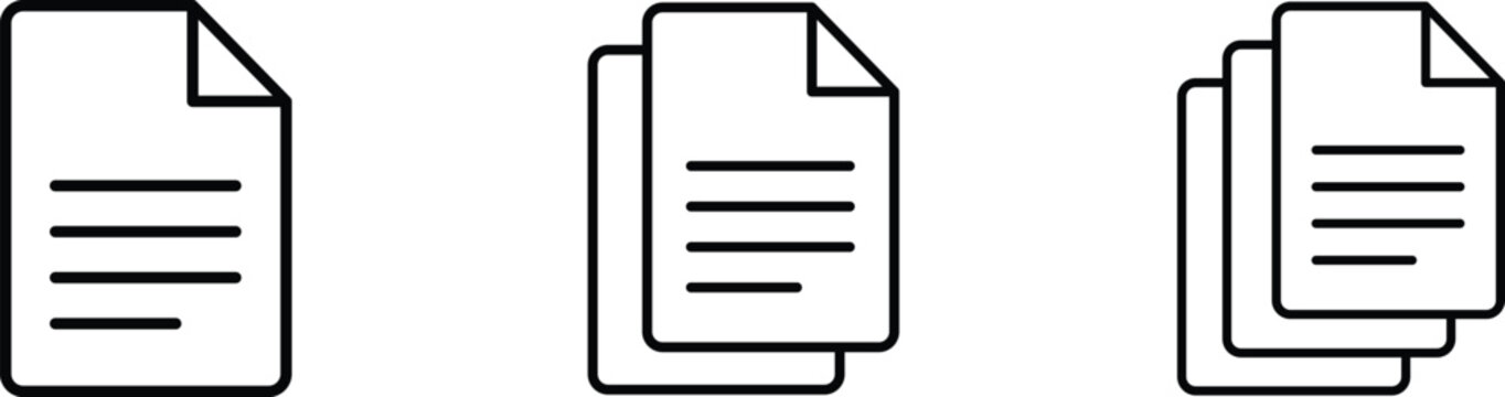 Paper documents icons. paper symbol with single and multiple page. vector illustration .
