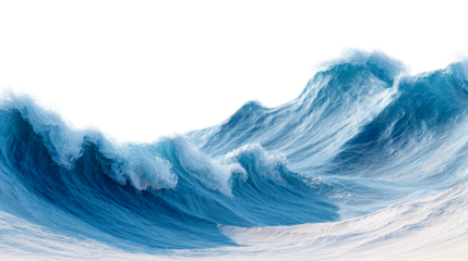 Powerful ocean wave formation, waterscape scenery, cut out transparent