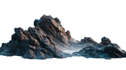 Rock Formation, Rocky Coastline Terrain, Stone Hillside Land, cut out transparent