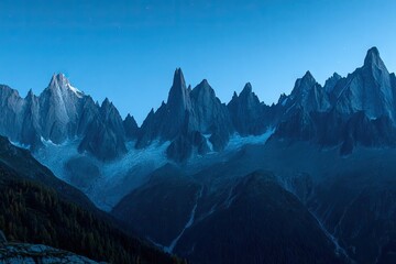Majestic mountain range at dawn