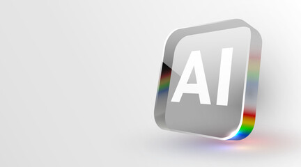 Glass AI chip. Technology background. CPU processor tech bg. Computer microchip. Vector illustration