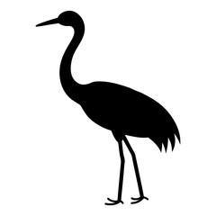 Obraz premium Heron bird silhouette vector, a black heron animal vector art design, and a silhouette of a Heron bird isolated on a white background