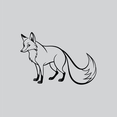 Fox Illustration for Coloring Book